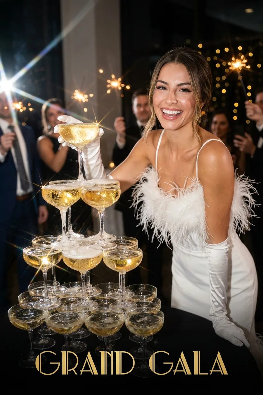 Champagne Tower Birthday template